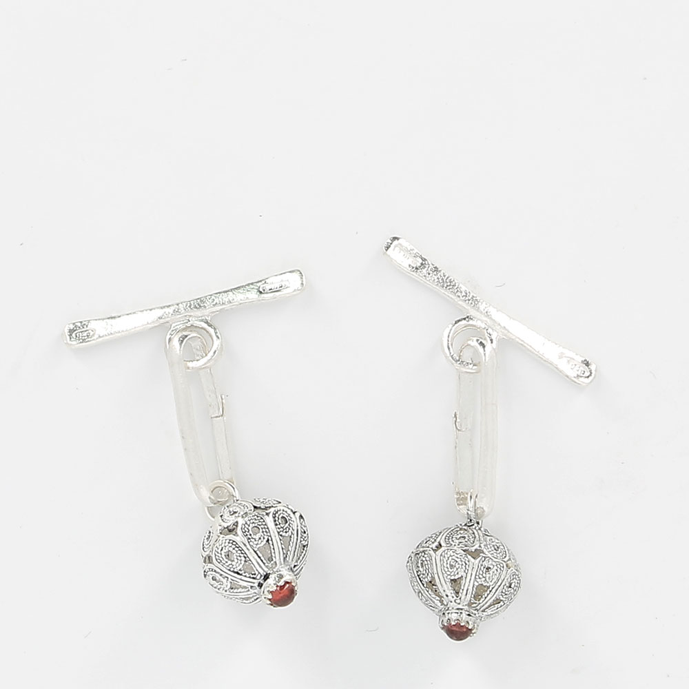 bagella-gemelli-polsini-in-argento-900-anallergico-Santu-Lussurgiu.-Pietra-granatina.